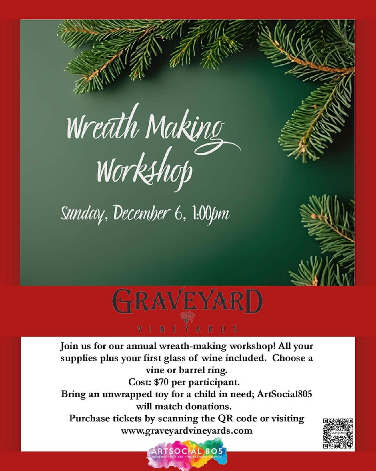 Wreath Making at Graveyard Vineyards in Paso Robles wine country
