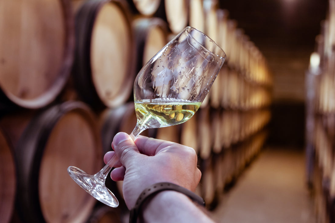 Glass of chardonnay