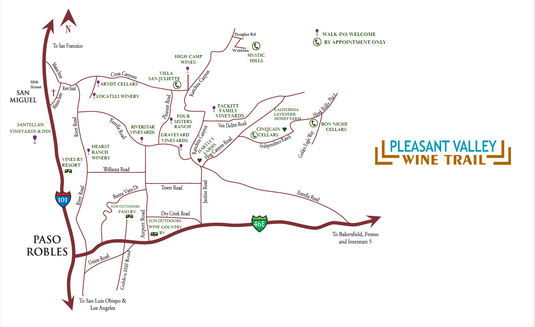 Map Pleasant Valley Wine Trail